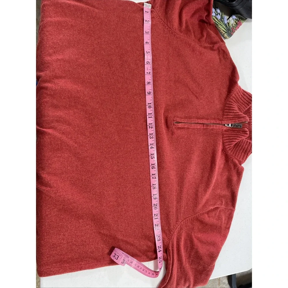 Eddie Bauer Men's XL Tall Quarter‎ Zip Sweater Red, Long Sleeve, Pullover